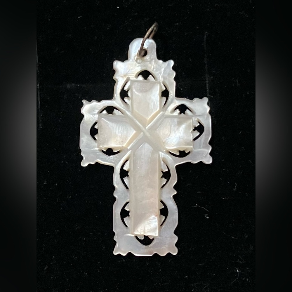 Vintage Mother Of Pearl Cross Pendant